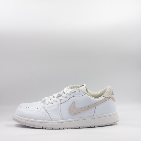 NIKE AIR JORDAN 1 LOW WHITE/BEIGE SWOOSH