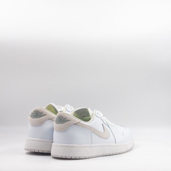 NIKE AIR JORDAN 1 LOW WHITE/BEIGE SWOOSH